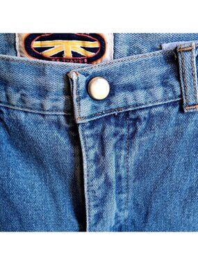 True Vintage 80s Cargo Jeans 11 29x32 Snap Cuffs Distress Pentimento Brittania